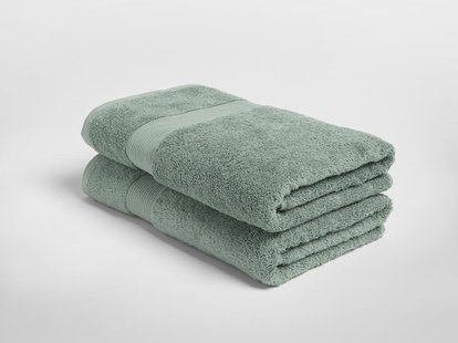 Yumeko Douchelakens terry sea green 70x140 - 2 st 100% biologisch en fairtrade katoen