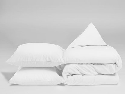 Yumeko Dekbedovertrek percal katoen pure white 100% biologisch en fairtrade katoen, percal geweven