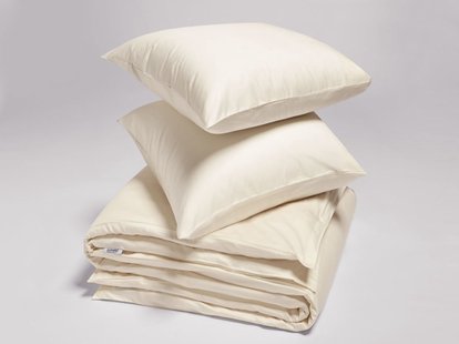 Yumeko Dekbedovertrek katoen satijn natural 240x220 + 2/60x70 100% biologisch katoen, satijn geweven