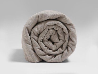 Yumeko Laken flanel stone brown 200x260 100% biologisch katoen, flanel (licht geborsteld)