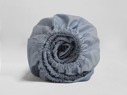 Yumeko Hoeslaken katoen Tencel™ blue chambray 160x200x30 60% biologisch katoen, 40% Tencel™