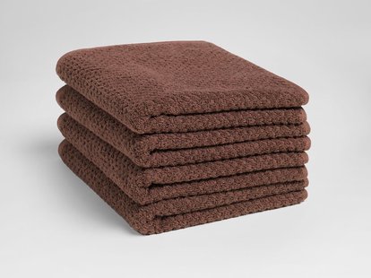 Yumeko Handdoeken dots mud rose 50x100 - 4 st 100% biologisch en fairtrade katoen