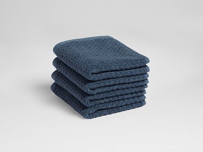 Yumeko Gastendoekjes dots blue 30x50 - 4 st 100% biologisch en fairtrade katoen