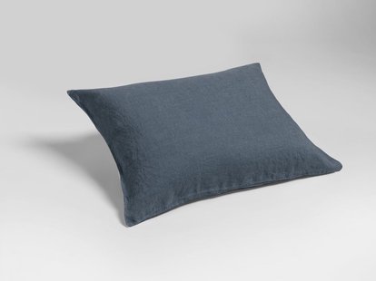 Yumeko Kussensloop gewassen linnen earth blue 50x60 100% gewassen linnen