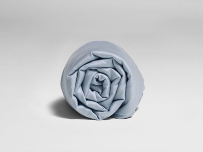 Yumeko Kinderlaken katoen satijn sky blue 100% biologisch en fairtrade katoen, satijn geweven