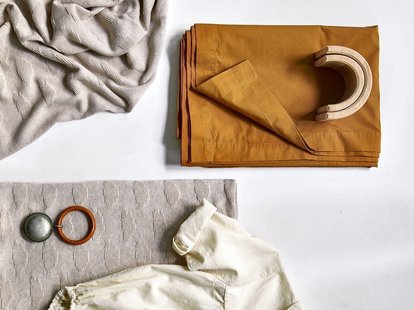 Yumeko Kinderlaken percal katoen ochre yellow 100% biologisch en fairtrade katoen, percal geweven