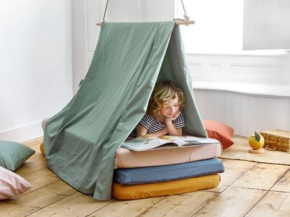 Yumeko Kinderdekbedovertrek percal katoen jade green 100% biologisch en fairtrade katoen, percal geweven