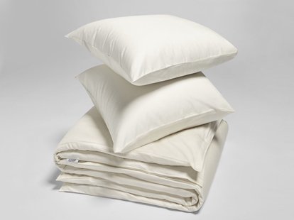Yumeko Dekbedovertrek katoen satijn warm white 240x220 + 2/60x70 100% biologisch en fairtrade katoen, satijn geweven