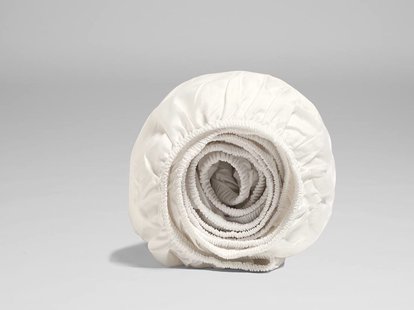 Yumeko Hoeslaken katoen satijn warm white 90x210x30 100% biologisch en fairtrade katoen, satijn geweven