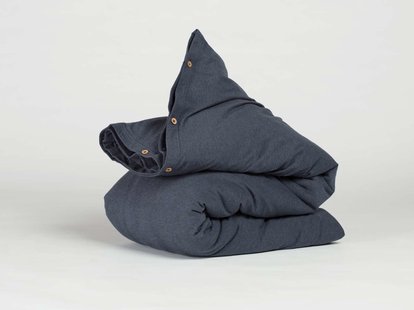 Yumeko Kinderdekbedovertrek jersey indigo blue 100% biologisch en fairtrade katoen, jersey katoen (gebreid)