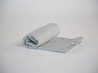 Yumeko Kinderdekbedovertrek jersey white grey 100x135 100% biologisch en fairtrade katoen, jersey katoen (gebreid)