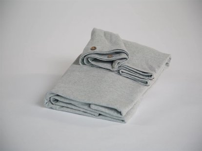 Yumeko Kinderdekbedovertrek jersey white grey 120x150 100% biologisch en fairtrade katoen, jersey katoen (gebreid)