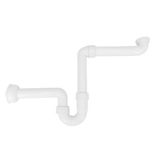 Sifon Ruimtebesparend voor Gootsteen Riko 1 1/2x40 mm Wit