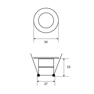 Inbouwspot Häsler Grado Incl. Fase Aansnijding Dimbaar 3.4 cm 1.8 Watt Warm Wit RVS look Set 4x