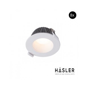 Inbouwspot Häsler Greccio Incl. Fase Aansnijding Dimbaar 8.8 cm 3.6 Watt Warm Wit Set 8x