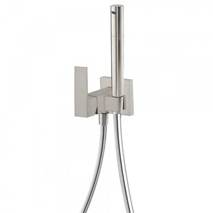 Inbouw Bidetmengkraan Tres Cuadro Exclusive met Doucheslang en Hendel RVS