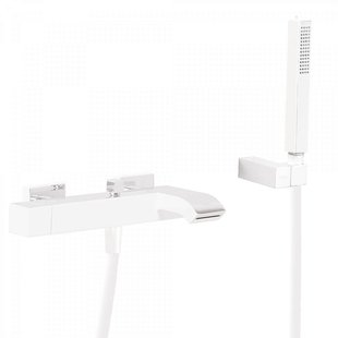 Badmengkraan Tres Cuadro Exclusive Opbouw Vierkant Korte Gebogen Uitloop Mat Wit