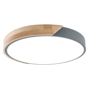 Näve LED plafondlamp Borneo met houten frame