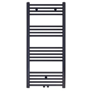 Designradiator BWS Nile Gobi 120x40cm Geborsteld Mat Zwart midden/zij-aansluiting
