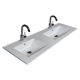 Badmeubelset BWS Salt 120x46cm Greeploos 4 Lades Met Wastafel 2 Kraangaten Ice White