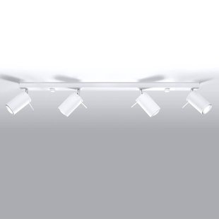 SOLLUX LIGHTING Plafondspot Round, wit, 4-lamps lineair