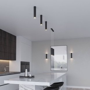 SOLLUX LIGHTING Plafondlamp Tube in cilindervorm, zwart