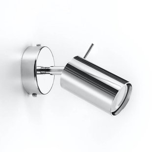 SOLLUX LIGHTING Wandspot Round, chroom, 1-lamp
