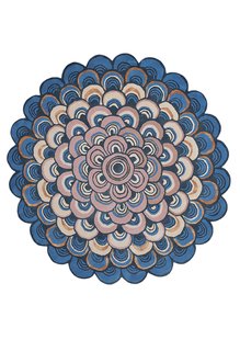 Ted Baker - Masquerade Round Blue 160008 - 150 rond Vloerkleed