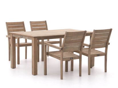 ROUGH-S dining tuinset 160cm 5-delig stapelbaar - Laagste prijsgarantie!