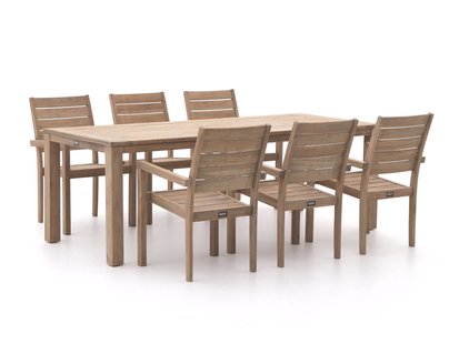 ROUGH-S 220cm dining tuinset 7-delig stapelbaar - Laagste prijsgarantie!