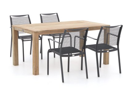 Apple Bee Hawaii/ROUGH-S 160cm dining tuinset 5-delig stapelbaar - Laagste prijsgarantie!