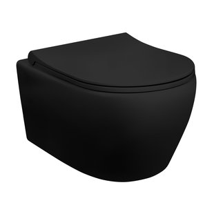 Wandcloset Boss & Wessing Toon Keramiek Met RVS Sproeier Mat Zwart