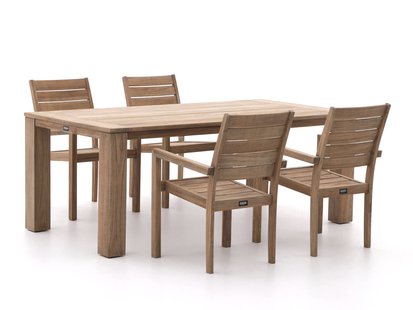 ROUGH-S/ROUGH-X 200cm dining tuinset 5-delig stapelbaar - Laagste prijsgarantie!