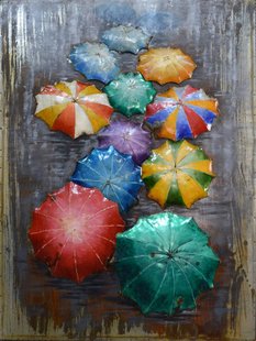 Decoratief wandobject Regenschirme 75cm x 100cm | Decorationable