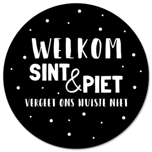 Wanddecoratie cirkel Welkom Sint & Piet outdoor | Label2X Wanddecoratie cirkel Welkom Sint & Piet outdoor | Label2X