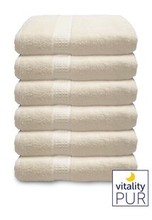 Set van 6 handdoeken Zand | Vitality Pur