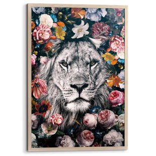 Wanddecoratie Lion Flowers | Orangewallz Wanddecoratie Lion Flowers | Orangewallz