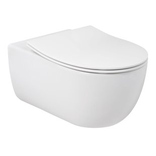 Wandcloset Pack Plieger Kansas Diepspoel Rimless met Slim Zitting 36x54,5cm Wit