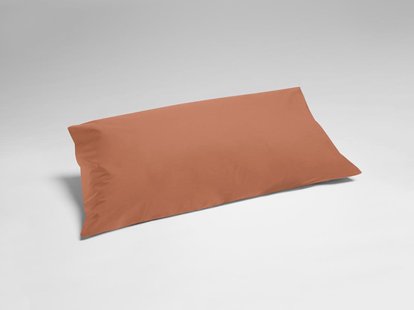 Yumeko Kussensloop percal katoen terracotta 40x80 100% biologisch en fairtrade katoen, percal geweven