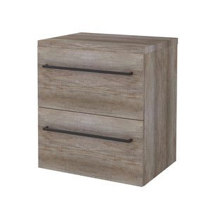 Badmeubelset BWS Salt 60x46cm Met Grepen 2 Lades Met Afdekplaat Scotch Oak