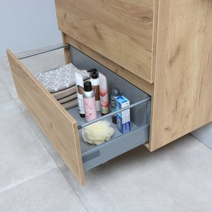 Badmeubelset BWS Salt 100x46cm Greeploos 2 Lades Met Afdekplaat Whisky Oak