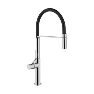 Sanimar Keukenmengkraan Sorrento Semi-Pro Flex Uittrekbare Slang Chroom En Zwart