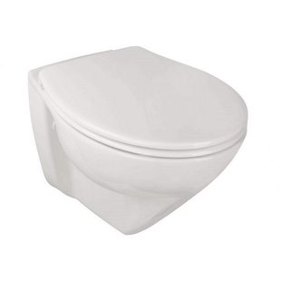 Wandtoilet Sanindusa Plus 6 cm Verhoogd Rimless Keramiek incl. Soft Close Zitting Wit Wandtoilet Sanindusa Plus 6 cm Verhoogd Rimless Keramiek incl. Soft Close Zitting Wit