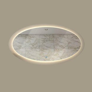Gliss Badkamerspiegel Oval | met LED Verlichting En Spiegelverwarming | 115x180cm
