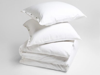 Yumeko Dekbedovertrek flanel pure white 240x220 + 2/60x70 100% biologisch katoen, flanel (licht geborsteld)