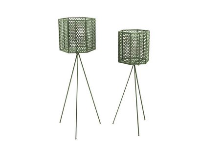 Set van 2 plantenstandaarden Mesh Hexagon | PT LIVING Set van 2 plantenstandaarden Mesh Hexagon | PT LIVING