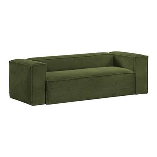 Kave Home Blok 3-zitsbank - Donkergroen - Rib