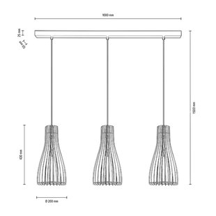 Envostar Furn hanglamp, berkenmultiplex, 3-lamps
