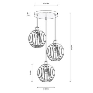 Envostar Clay hanglamp berkenmultiplex 3-lamps rond