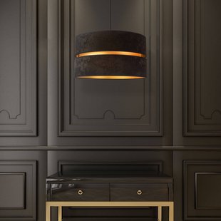 Duolla Hanglamp Duo, zwart/goud, Ø40cm, 1-lamp